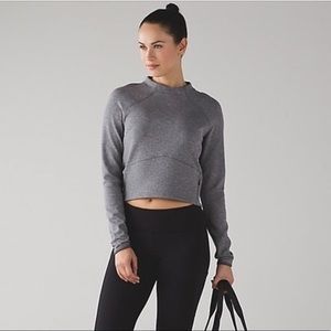 Lululemon Hill and Valley Mock Neck Long Sleeve Sweatshirt in Grey Size 8
